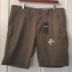BNWT Aeropostale Reflex Twill Men's Olive Shorts Sz 36